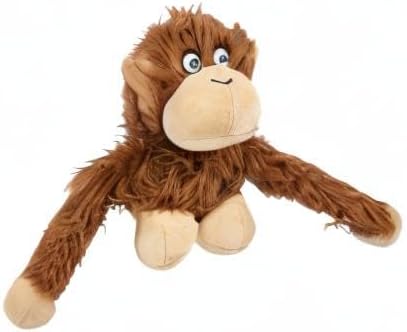 Best Pet Supplies O-Hug-Atan Interactive Squeaky Plush Toy for Small and Medium Breed Puppies or Dogs - O-Hug-Atan (Brown) - PAWPICO