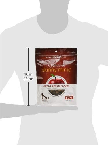 Fruitables Skinny Mini – Healthy Treats for Dogs – Low Calorie Training Treats – Free of Wheat, Corn and Soy – Apple Bacon – 12 Ounces - PAWPICO