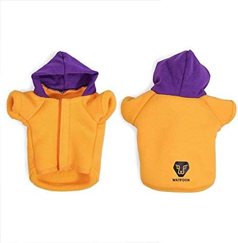 WATFOON Bearded Dragon Clothes Tank Accessories Costume Reptile Hoodies Apparel Handmade Warm Coat Jacket for Skin Protection Photo Party Lizard Small Animal Gecko Chameleon (XL, Purple/Yellow) WATFOONpets