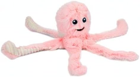 Best Pet Supplies OctoMutant Crinkle Plush Dog Toys for Interactive Play, Puppy and Senior Indoor Play, Colorful Octopus Toy Shape, Soft Head Stuffing, Cute and Cuddly - Pink - PAWPICO