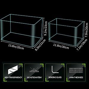4 Gallon & 2 Gallon Small Fish Tank Rimless Aquarium Tank for Betta/Nano/Goldfish/Snail/Shrimp, Small Fish Tank (2Pack) ALALAL