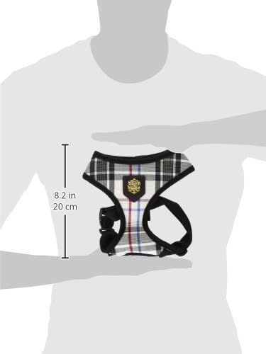 PUPPIA Junior Over-The-Head Dog Harness Checkered Pattern No Choke No Pull Adjustable Chest Belt Walking Training for Small and Medium Dog, Medium, Black PUPPIA