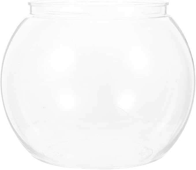 Ipetboom Plastic Fish Bowl Vases Small Aquarium Tank Bubble Bowl Round Bowl Terrarium Globe Flower Vase for Candy Drinks Carnival Games Prizes Centerpieces and Party Decoration PAWPICO