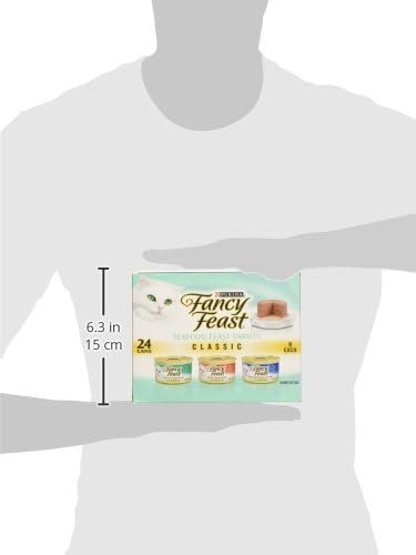 Purina Fancy Feast Seafood Classic Pate Collection Grain Free Wet Cat Food Variety Pack - (Pack of 24) 3 oz. Cans - PAWPICO