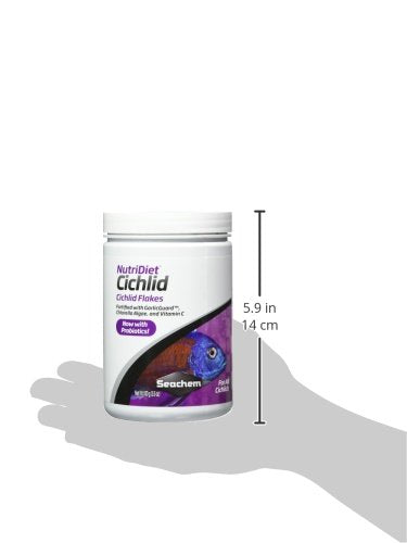 Seachem NutriDiet Cichlid Fish Flakes - Probiotic Formula with GarlicGuard 100g , 3.52 Ounce (Pack of 1) Seachem+Laboratories%2C+Inc.