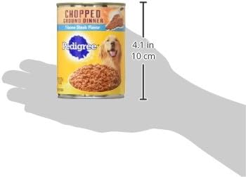 PEDIGREE CHOPPED GROUND DINNER Adult Canned Soft Wet Dog Food, T-Bone Steak Flavor, 13.2 oz. Cans (Pack of 12) - PAWPICO