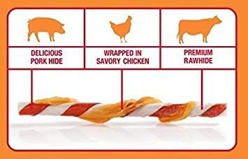 Good'n'Fun Triple Flavored Rawhide Twists For Dogs, 35 Count - PAWPICO