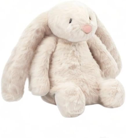 Best Pet Supplies Interactive Bunny Buddy Dog Toy with Crinkle and Squeaky Enrichment for Small and Medium Breed Puppies or Dogs, Cute and Plush - Bunny (Beige) - PAWPICO