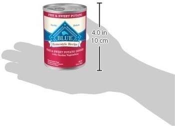 Blue Buffalo Homestyle Recipe Natural Adult Wet Dog Food, Fish & Sweet Potato 12.5 oz cans (Pack of 12) - PAWPICO