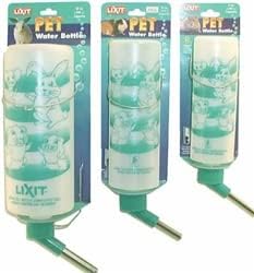Lixit Standard Cage Water Bottles for Rabbits, Ferrets, Guinea Pigs, Hamsters, Rats, Mice and Other Small Animal's (4 Ounce, Clear) Lixit