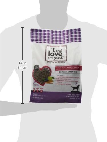 I and love and you Nude Super Food Dry Dog Food - Red Meat Medley - Prebiotic + Probiotic, Grain Free, Real Meat, No Fillers, 5lb Bag - PAWPICO