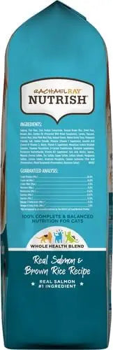 Nutrish Rachael Ray Premium Natural Dry Cat Food with Added Vitamins, Minerals & Other Nutrients, Real Salmon & Brown Rice Recipe, 6 Pound Bag - PAWPICO