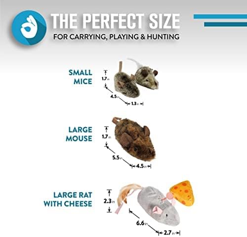 OurPets Play-N-Squeak Mouse Hunter Cat Toy (Interactive Cat Toy & Catnip Toy with Real Mouse Electronic Sound) Perfect Toys for Indoor Cats with Catnip - PAWPICO