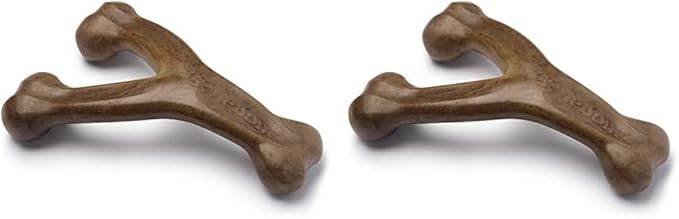 Benebone Wishbone Durable Dog Chew Toy for Aggressive Chewers, Made in USA, Giant, Real Bacon Flavor (Pack of 2) - PAWPICO