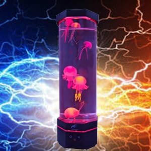 Lightahead LED Sensory Jellyfish Lamp with Bluetooth Speaker and Color Changing Light Effects. Majestic and Standing Tall at 16 Inches! Large (16 Inches Tall) Lightahead%C2%AE
