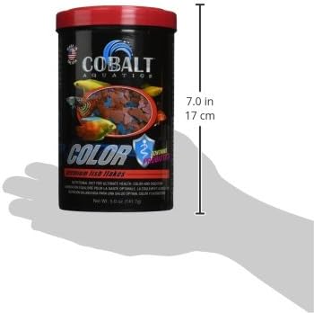 Cobalt Aquatics Color Enhancing Blue Flakes with Probiotics 5 oz - Ideal for All Tropical Fish - Enhances Health &Colors - Perfect for Fish Aquariums COBALTAQUATICS