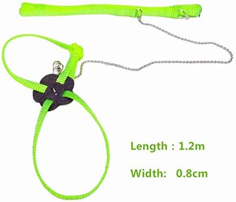 Adjustable Reptile Lizard Harness Leash,Turtle Lizard Pet Traction Belt Bearded Dragon Accessories Soft Small Pet Animal Harness Rope,1.2M (Green) Sawyd