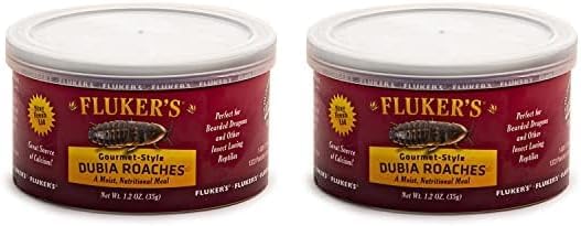 Fluker's Gourmet Canned Food for Reptiles, Fish, Birds and Small Animals, Dubia Roaches, 1.2 oz (Pack of 2) Flukers