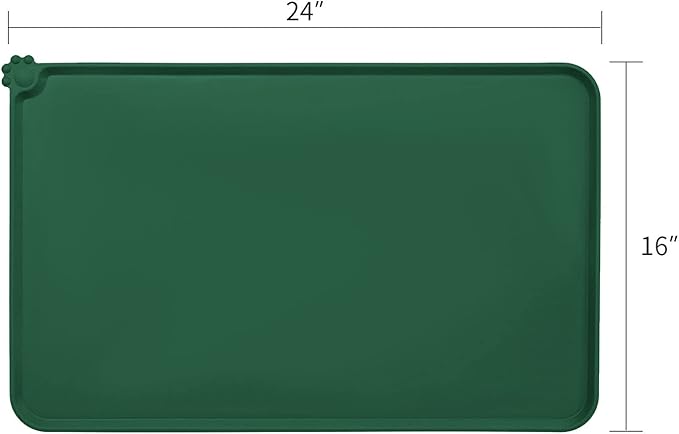 AUDWUD Silicone Waterproof Dog Cat Pet Feeding Mats,Anti Slip Pet Bowl Mats,Pet Feeding Mat, 24" x 16" - PAWPICO