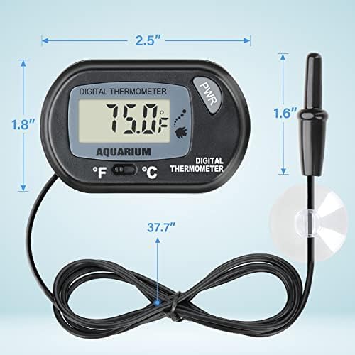 iPower 8 by 12-Inch 16W Reptile Heat Mat, LCD Digital Aquarium Thermometer, Under Tank Warmer Terrarium Heat Pad for Turtles Lizards Frogs and Other Small Animals, Multi Sizes iPower