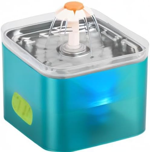 Cat Water Fountain Stainless Steel: Flower Cat Fountain for Drinking - Metal Water Fountain for Cats - Premium Pet Water Fountain 304 Stainless Steel - AONBOY Cat Drinking Fountain for Small Dogs - PAWPICO