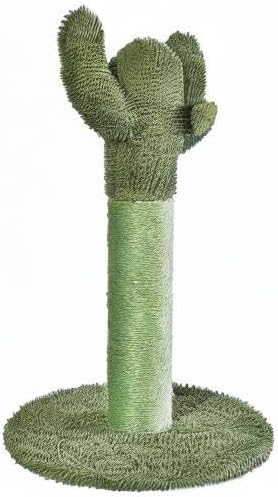 Amazon Basics Cactus Cat Scratching Post with Dangling Ball, 25.6 Inches, Green - PAWPICO