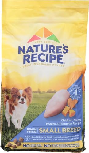 Nature′s Recipe Grain Free Small Breed Chicken, Sweet Potato & Pumpkin Recipe Dry Dog Food, 4 lb. Bag (Pack of 2) - PAWPICO