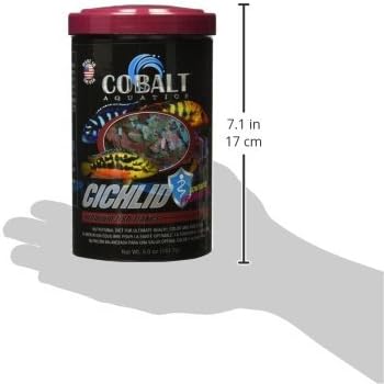 Cobalt Aquatics Cichlid Flakes 5oz - Probiotic Formula for Growth, Color & Health - Blue Flakes for Digestive & Immune Support - for Clear Aquariums COBALTAQUATICS