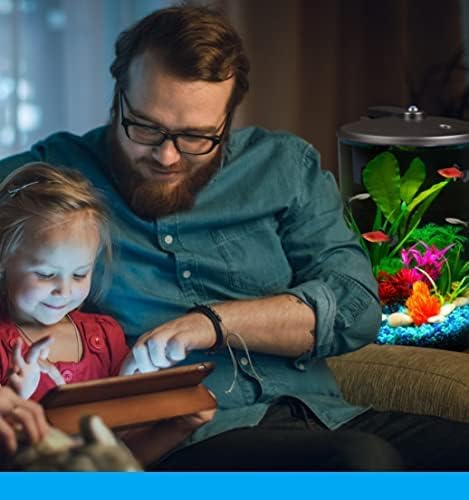 Koller Products 3-Gallon 360 Aquarium with LED Lighting (7 Color Choices) and Power Filter, Ideal for a Variety of Tropical Fish,Crystal-Clear Clarity,AP360A-3FFP DISCOVERTHEEXCITINGWORLDOFKEEPINGTROPICALFISH