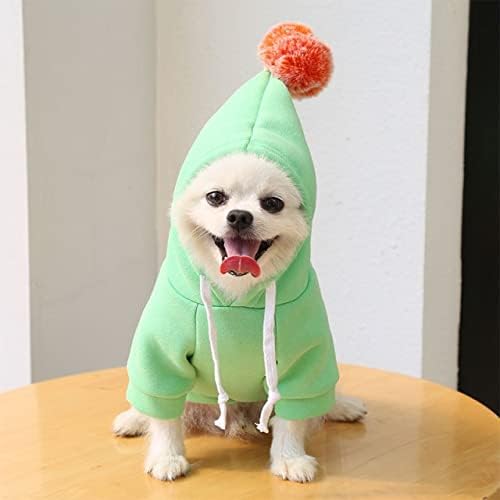 Warm Dog Winter Clothes Cute Fruit Dog Coat Hoodies Fleece Pet Dogs Costume Jacket for French Bulldog Chihuahua Ropa para Perro(3 Green,S) - PAWPICO