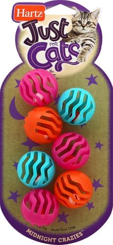 Hartz Just For Cats Midnight Crazies Cat Toy Balls - Assorted, for All Breed Sizes - PAWPICO