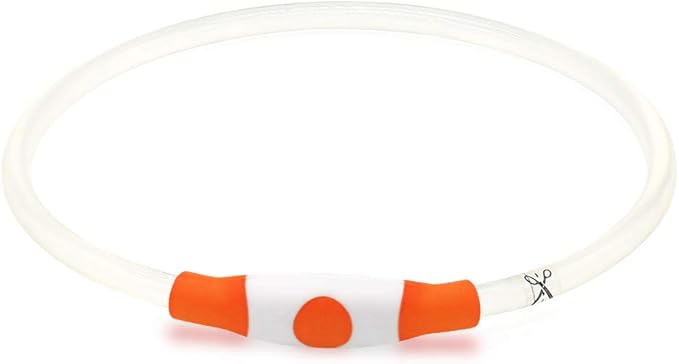 BSEEN LED Dog Collar, USB Rechargeable, Glowing pet Dog Collar for Night Safety, Fashion Light up Collar for Small Medium Large Dogs(Orange) BSEEN