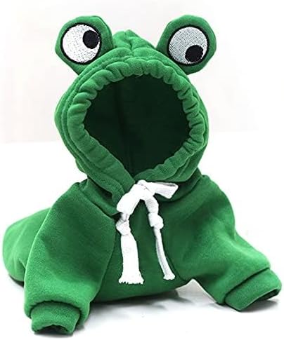 Warm Dog Winter Clothes Cute Fruit Dog Coat Hoodies Fleece Pet Dogs Costume Jacket for French Bulldog Chihuahua Ropa para Perro(Green,S) - PAWPICO