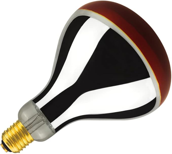 Heat Lamp Bulb R40/125 Watt Roasted Red Infrared Proof Glass Bulb for Food Service, Brooder Bulb,Chicks, Pet,Bathroom,Light Therapy,Reptiles and Amphibian BONGBADA
