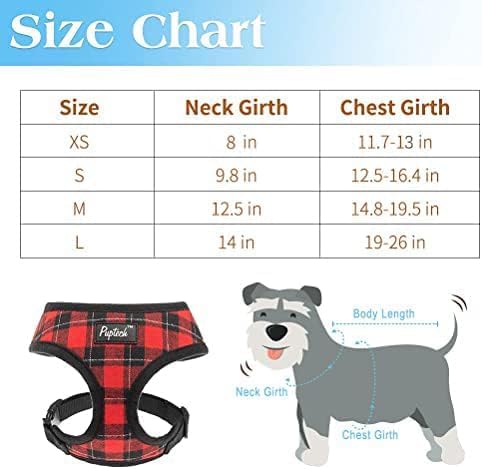 PUPTECK Soft Mesh Dog Harness and Leash Set Pet Puppy Cat Comfort Padded Vest No Pull Harnesses, Red&Black, XS PUPTECK