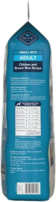 Blue Buffalo Life Protection Formula Adult Small Bite Dry Dog Food, Helps Build and Maintain Strong Muscles, Made with Natural Ingredients, Chicken & Brown Rice Recipe, 15-lb. Bag - PAWPICO
