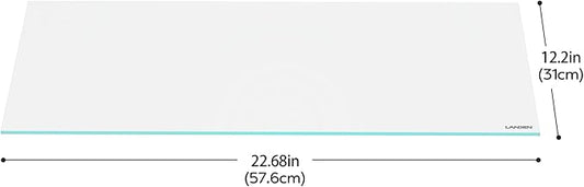 LANDEN 4mm Thick Clear Glass Aquarium Lid,Includes 4 Clips for Secure Placement, 576 x 310mm(22.68x12.2 inches) for 584-588 mm Inner Length Aquariums, Adapted to LANDEN SD604040 Landen