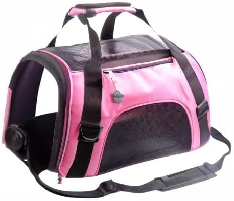 Cat Carrier,Soft-Sided Pet Travel Carrier for Cats,Dogs Puppy Comfort Portable Foldable Pet Bag Airline Approved (LightPink) - PAWPICO