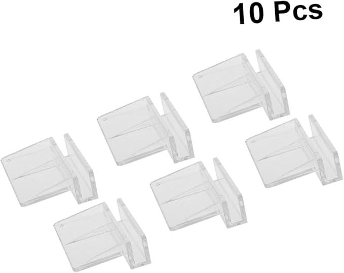 10Pcs Transparent Plastic Aquarium Cover Bracket Supports for Home Fish Tanks Durable Clips for Secure Lid Placement Aquariums BUGUUYO