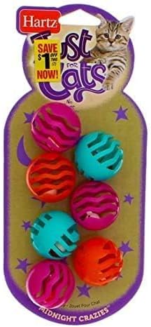 Hartz Just For Cats Midnight Crazies Cat Toy Balls - Assorted, for All Breed Sizes - PAWPICO