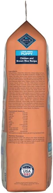 Blue Buffalo Life Protection Formula Large Breed Puppy Dry Dog Food with DHA, Vital Nutrients & Antioxidants, Made with Natural Ingredients, Chicken & Brown Rice Recipe, 30-lb. Bag - PAWPICO