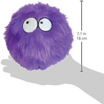 goDog Furballz Squeaky Plush Ball Dog Toy, Chew Guard Technology - Purple, Large - PAWPICO