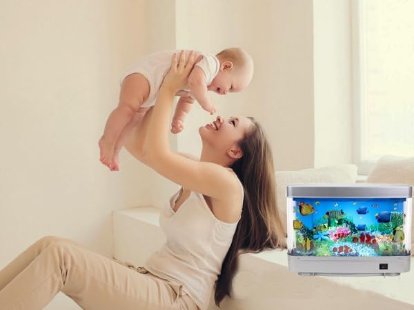 Lightahead Artificial Aquarium: Fascinating Moving Pictures of Fish in Tank Decorative Sensory Aquarium Lamp Virtual Ocean in Motion (Marine Life A) Lightahead%C2%AE