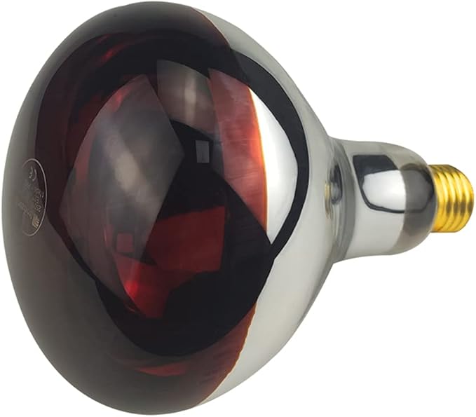 Heat Lamp Bulb R40/125 Watt Roasted Red Infrared Proof Glass Bulb for Food Service, Brooder Bulb,Chicks, Pet,Bathroom,Light Therapy,Reptiles and Amphibian BONGBADA