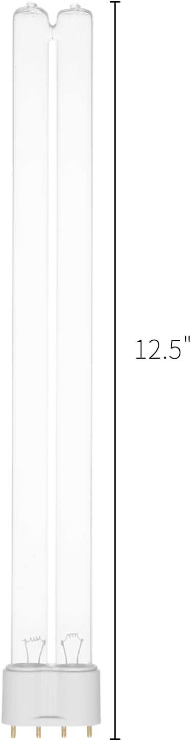 2 Pack 24 Watts UVC Germicidal Ultraviolet Light Bulb 12.5" 2G11 Base, Replacement UV Bulb for Pond and Aquarium, uv air Purifier and sanitizer Coospider-repta