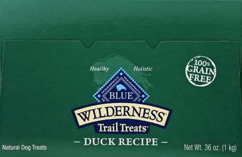 Blue Buffalo Wilderness Trail Treats High Protein Grain Free Dog Biscuits Crunchy Dog Treats, Duck Recipe, 36-oz Box - PAWPICO