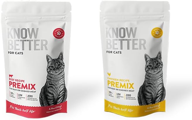 Know Better for Cats – Beef Recipe, RAW Cat Food Premix/Supplement for Making Homemade Cat Food, All Natural, Holistic Veterinarian Approved, Grain Free, No Artificial Additives - PAWPICO