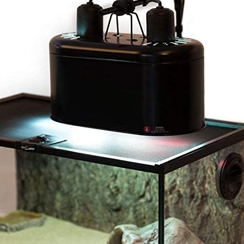 REPTI ZOO Dual Reptile Light Fixture for Reptile Dome UVB Lamp Fixture Dual Reptile Reflector Dome Lamp Cap Combo Integration Design Heat Lighting Lamp Kit REPTIZOO