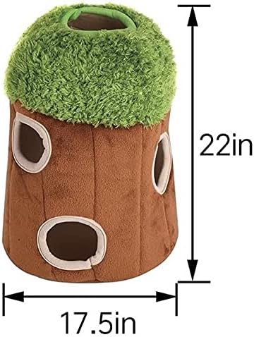 Sloth in Tree Hide and Seek Dog Toy for Small and Medium Size Dogs, Plush Sloth Inside Trunk Dog Toy with Squeaker, Interactive Burrow Dog Toy (Tree with Sloths, Medium) - PAWPICO