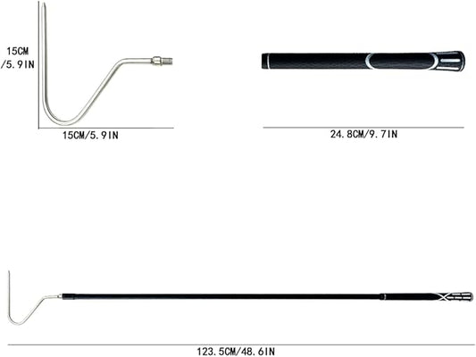 48" Carbon Snake Hook Reptile Catcher Stick Tongs Rattlesnakes Grabber Pick-up Handling Tool Kit for Catching Controlling or Moving Snake PAWPICO